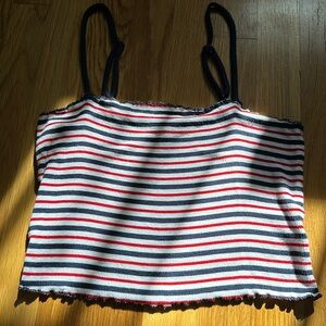 striped cropped tank top